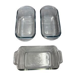 Various Clear Glass 1.5-Quart Rectangular Premium Loaf Dish - Lot of 3